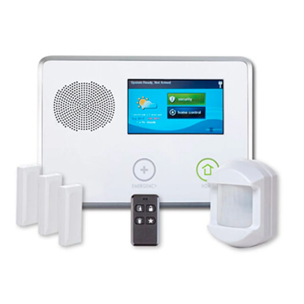 Complete home alarm system with keypad, sensors and motion detector